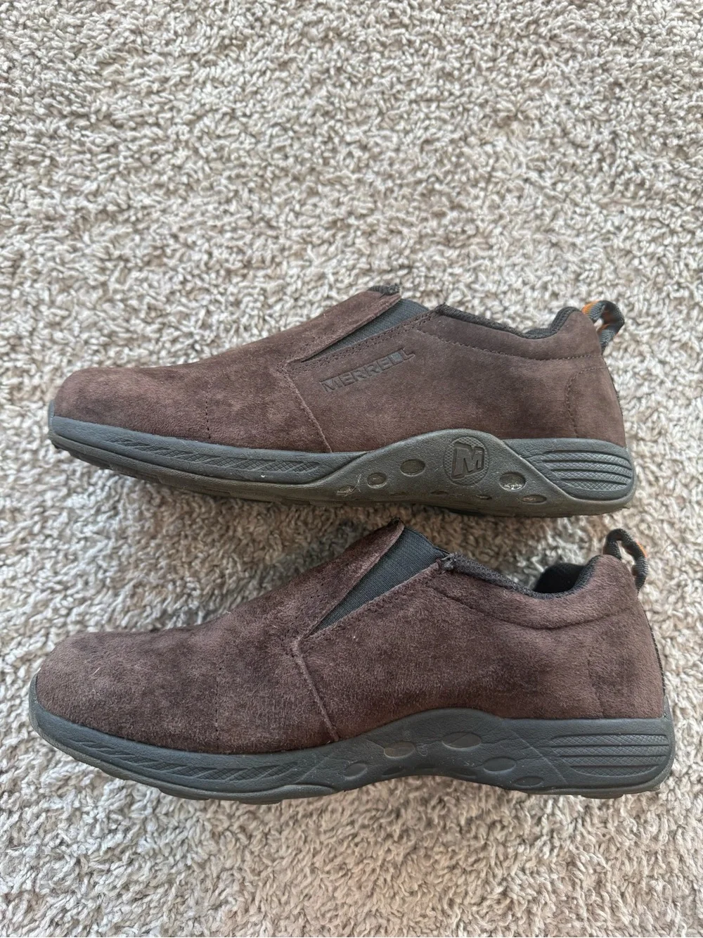 Kids Merrell Jungle Moc Slip On Shoes, Suede, Brown, Size 5W